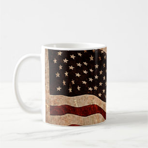 Lantlig amerikanska flaggan - patriotiskt tryck kaffemugg