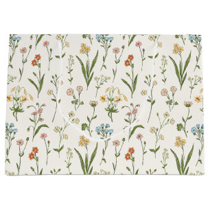 Lantlig äng med vilda blommor Handritad flerfärgad