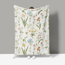 Lantlig äng med vilda blommor Handritad flerfärgad