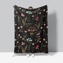 Lantlig äng med vildblommor Handritad flerfärgad
