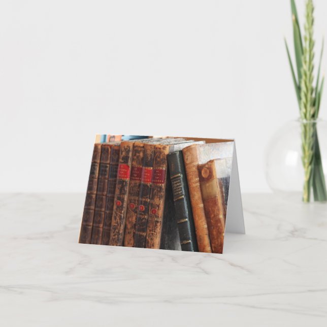 Lantlig antik bokbibliotekhylla tomma Notecards Kort (Framsida)