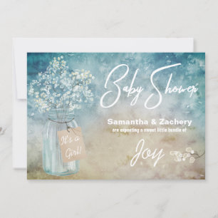 Lantlig baby shower för brudslöja för *~*Masonburk Inbjudningar