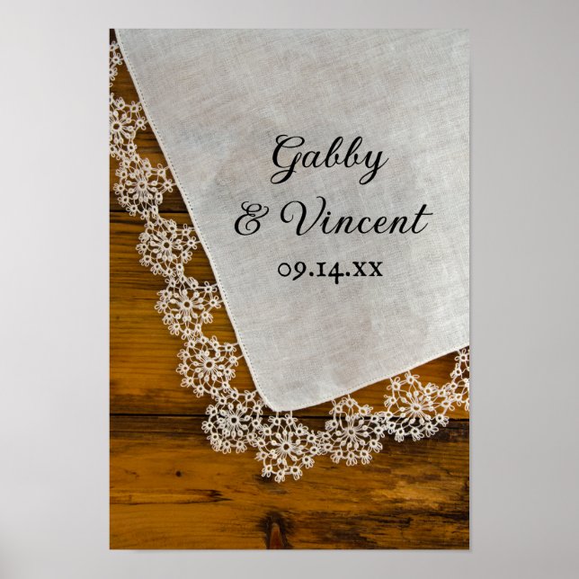 Lantlig Barnbröllop med Spets Poster (Framsidan)