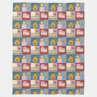Lantlig bärpatchwork-quiltmönster fleecefilt