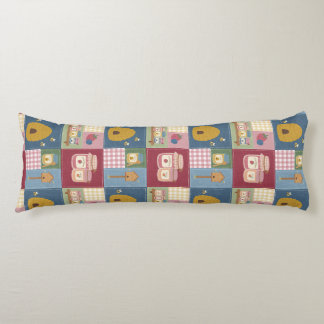 Lantlig bärpatchwork-quiltmönster kroppskudde