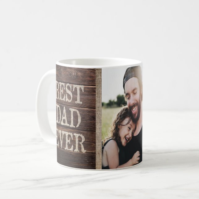 Lantlig bäst beställnings- fotofödelsedag för kaffemugg (Framsida vänster)