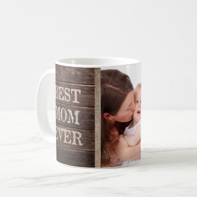 Lantlig bäst beställnings- fotomors dag för mamma kaffemugg (Framsida vänster)
