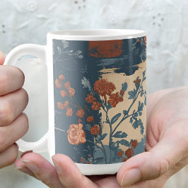 Lantlig blå rost lantlig stuga kaffemugg