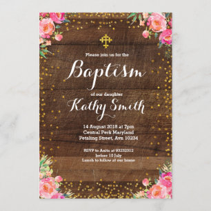 Lantlig blom- dopinbjudanflicka inbjudningar