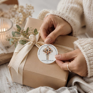 Lantlig blomkors tro John 3:16 dekal Runt Klistermärke