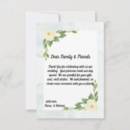 Lantlig Blomma & Minimalistiskt Tackkort Tack Kort