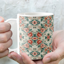 Lantlig Blommig Mugg