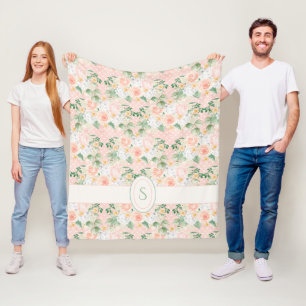 Lantlig Blommig Rosa Prickig Söt Fleecefilt