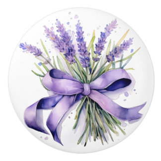 Lantlig Blommig Skåp Lavendel Bouquet Farmhouse Knopp