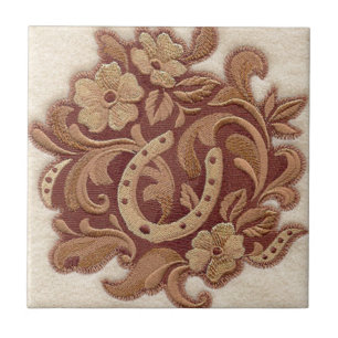 lantlig blommigt för westernt land för kakelplatta