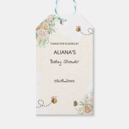 Lantlig blomster- och binär tematisk bikupefest presentetikett