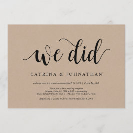 Lantlig Bondgård Kraft, Svart skrivstil, Bröllopsf Inbjudningar