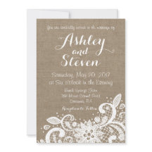 Lantlig bröllopinbjudan med snöre över burlap