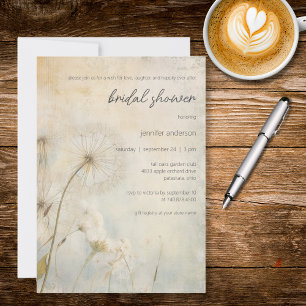 Lantlig bröllopsdusch-inbjudan med maskrosor inbjudningar