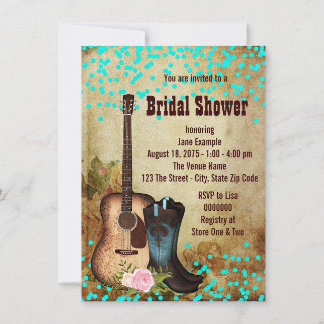 Lantlig Bröllopsfest i Rustik Stil Inbjudningar (Framsida)