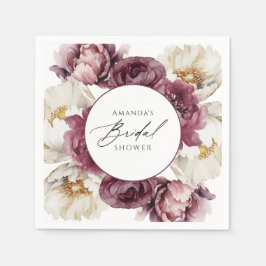 Lantlig bröllopsfest med blomsteröverflöd pappersservett