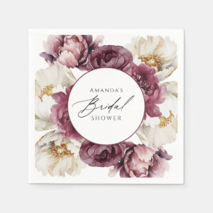 Lantlig bröllopsfest med blomsteröverflöd pappersservett