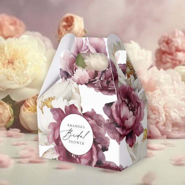 Lantlig bröllopsfest med blomsteröverflöd presentaskar (Rustic Floral Abundance Favor Box - part of a beautiful bridal shower collection.)
