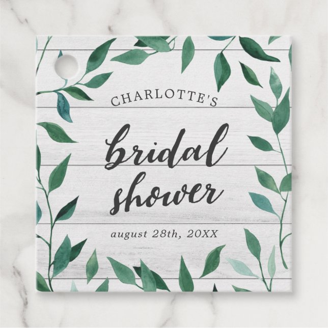 Lantlig Bröllopsfest med Kransblommor Gåvor Etiketter (Framsida)