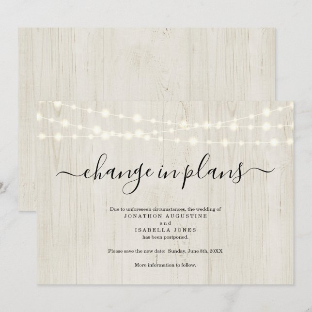 Lantlig bröllopsförseningsmeddelande inbjudningar (Fram/baksida)