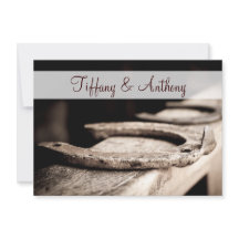 Lantlig bröllopsinbjudningar för landhästskoCowboy