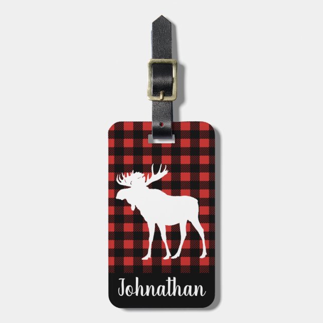 Lantlig buffelkontrollpläd & vitälg bagagebricka (Vertikal Framsida)