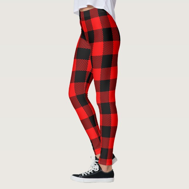 Lantlig buffelpläd för stilfull Lumberjack Leggings (Vänster)