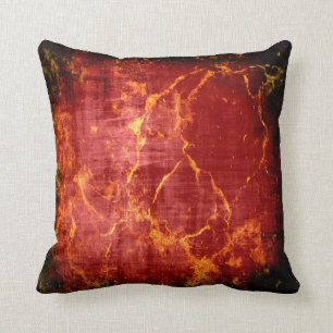 Lantlig Burgundy svart och guld- marmor Kudde