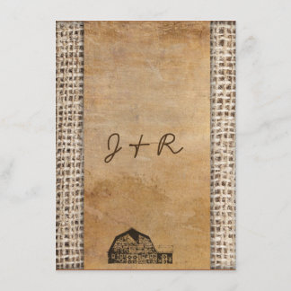 Lantlig Burlap för landvintageladugård Inbjudningar