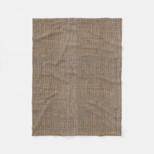 Lantlig Burlap-Look brunt utskrivaven bakgrund Fleecefilt