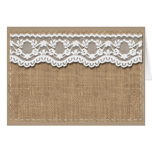 Lantlig Burlap och snöre Hälsningskort