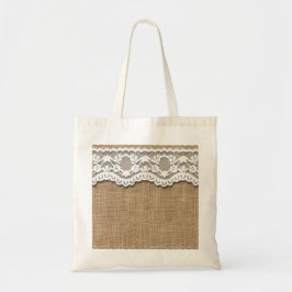 Lantlig Burlap och snöre Tygkasse