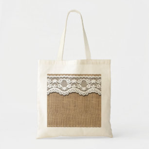 Lantlig Burlap och snöre Tygkasse