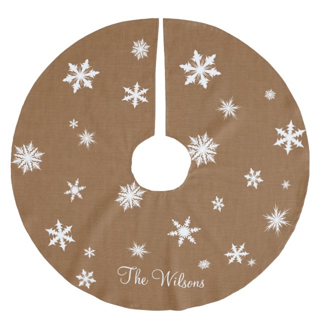 Lantlig Burlapstamträdkjol Julgransmatta Borstad Polyester (Framsidan)