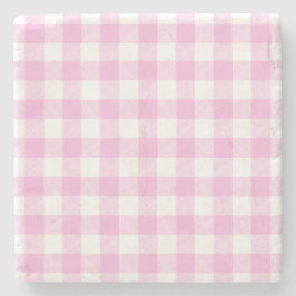 Lantlig Cottage Rosa Rutigt  Stenunderlägg