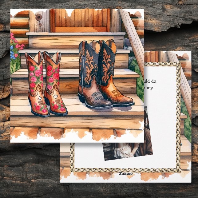 Lantlig Country och Western Alla Hjärtans Dag Julkort (Skapare uppladdad)