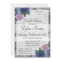 Lantlig Country Roser Bröllopsdusch Inbjudan