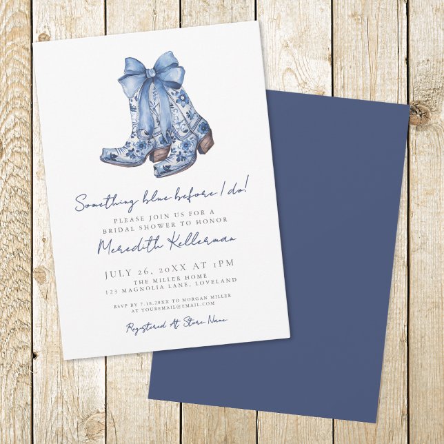 Lantlig Cowboy Bröllopsdusch Inbjudningar (Country Bow Cowboy Bridal Shower Invitation)