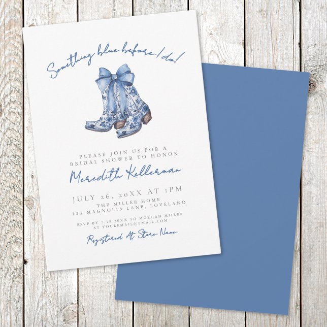 Lantlig Cowboy Bröllopsdusch Inbjudningar (Country Bow Cowboy Bridal Shower Invitation)