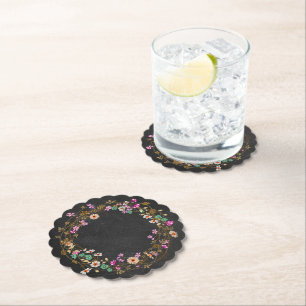 Lantlig cowgirl-stil blomsterkrans motiv underlägg papper