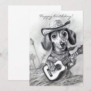 Lantlig crooner-dachshund inbjudningar