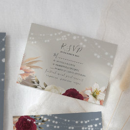 Lantlig dammig blå blomsterlig bröllops-RSVP-kort OSA Kort