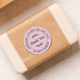 Lantlig dammig rosa Tack Runt Klistermärke