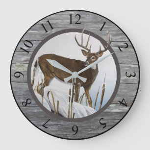 Lantlig design för Whitetailhjort Stor Klocka