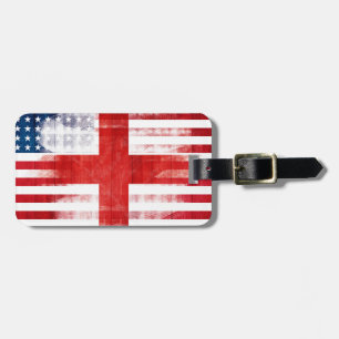 Lantlig engelsk amerikanska flaggan bagagebricka